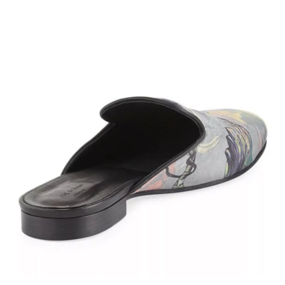 Rag & Bone Savoy Floral Print Velvet Slide Flats Grey Size 8 $425 NWT!! - Picture 9 of 10